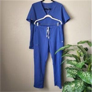 Figs Limited Edition Winning Blue  Nursing Scrub Set M/L
